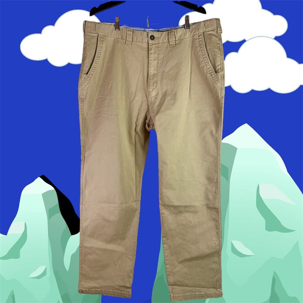 The Territory Ahead Men's 42 Mission Comfort Khaki Tan Flat Front Chino Pants
